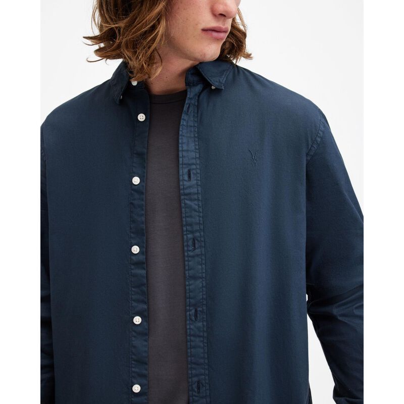AllSaints Hawthorne Ramskull Stretch Fit Shirt image number 6